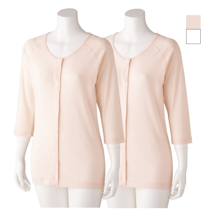 婦人用7分袖ワンタッチシャツ 2枚組