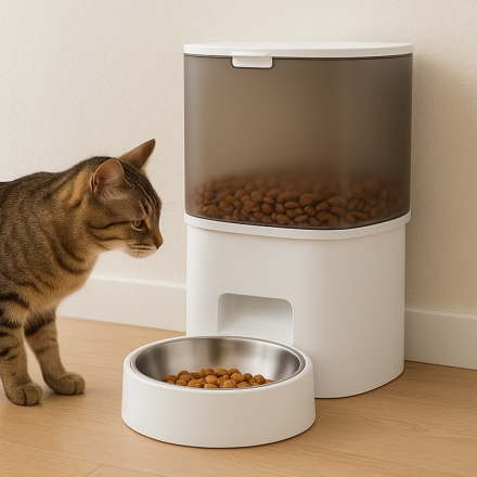 タイマー式自動えさやり器＆給水器2点セット 自動給餌機 自動給餌器 餌やり器 時間設定 タイマー給餌器