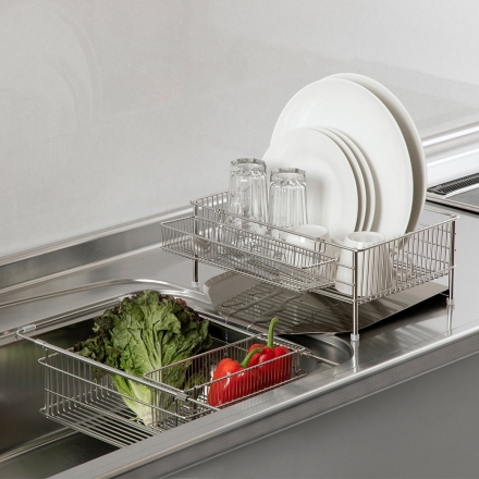 ラバーゼ 水切りかご（小）3点セット 水切りラック キッチン シンク 中 水切りかご シンク 上 日本製 燕三条