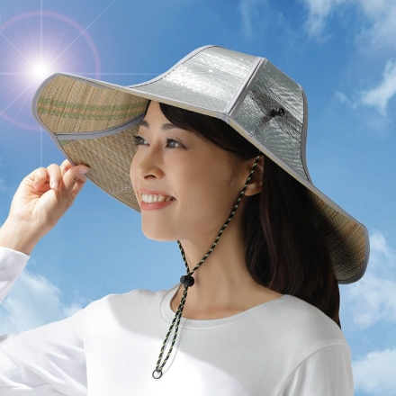 い草香る遮熱アルミ帽子 遮熱帽子 レディース 日除け帽子 農作業 ガーデニング 暑さ対策グッズ 遮熱ハット