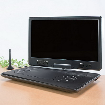 14.1 INCH フルセグ搭載ポータブルDVDプレーヤー ポータブル 持ち運び フルセグ 録画可能 リモコン付