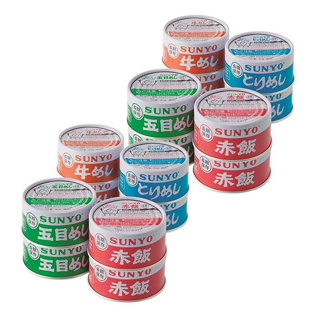 サンヨーごはん缶詰 16缶 五目めし とりめし 赤飯 牛めし