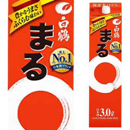 白鶴 サケパック まる3Lパック×4本白鶴まる 3000ml ケース 長S ケース販売