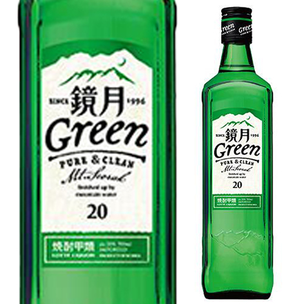 サントリー 鏡月グリーン 20°700ml瓶×12本 韓国焼酎 長S
