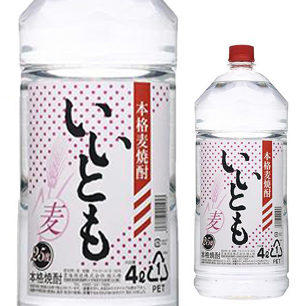 いいとも 本格麦焼酎 25度 4Lペット×4 長S