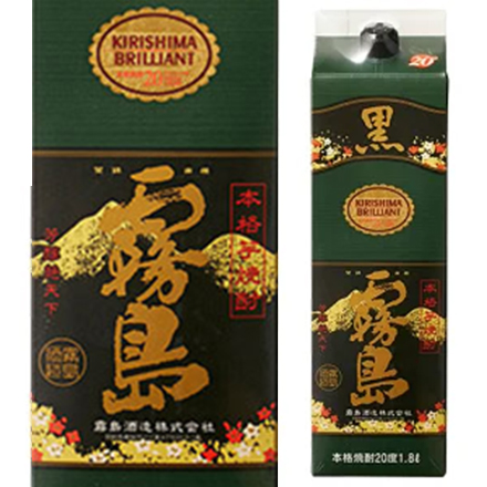 黒霧島 芋焼酎 20度 1.8L パック ×6本 RSL