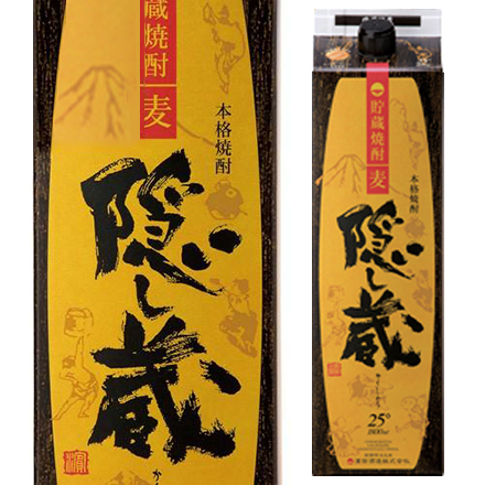 隠し蔵 貯蔵麦焼酎 25度 1.8Lパック×12本 2ケース販売 鹿児島県 濱田酒造