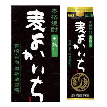 芳醇黒麹仕込 黒よかいち 麦 麦焼酎 25度 1.8Lパック×6本 宝酒造