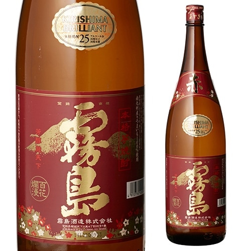 赤霧島 本格芋焼酎 25度 1.8L×6本 宮崎県 霧島酒造