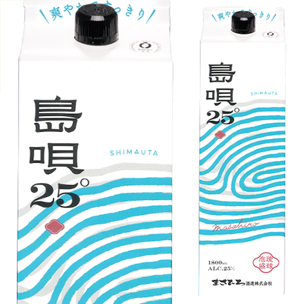 島唄 白 25度 1.8L パック ×6本 ケース(6本) 泡盛 1800ml 長S