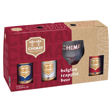 シメイトライアルセット 3種＋グラス付き 330ml瓶×3本 輸入ビール ベルギービール Chimay 贈答用 長S