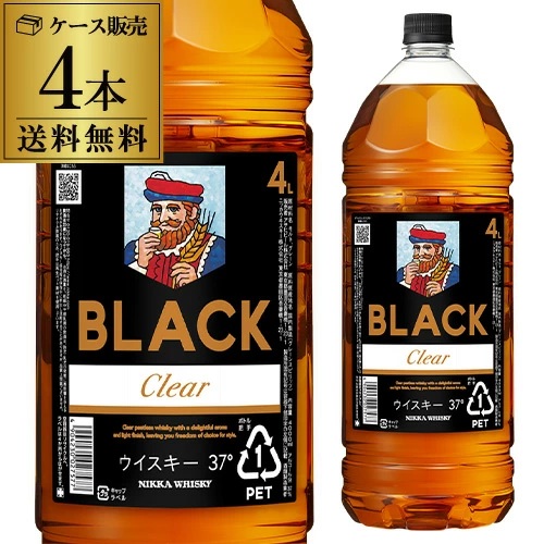 ニッカ ブラックニッカ クリア ウイスキー ウィスキー ブレンデッド 日本 37度 4000ml×4本 AIB