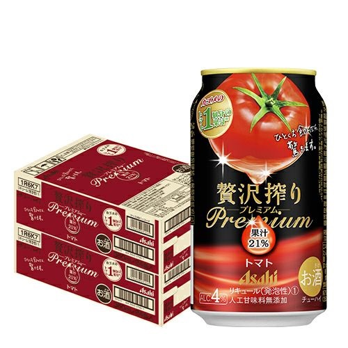 アサヒ 贅沢搾り プレミアム トマト 350ml×48本 (24本×2ケース) カゴメ Asahi サワー チューハイ 長S