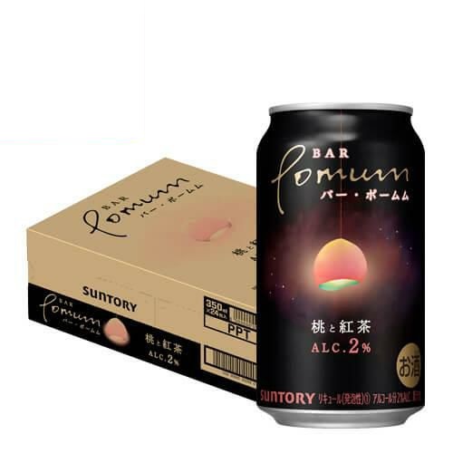 サントリー BAR Pomum バーポームム 桃と紅茶 350ml缶×24本 1ケース チューハイ サワー 缶チューハイ もも 桃 紅茶 長S