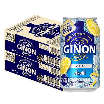 アサヒ GINON ジノン 無糖 レモン 350ml×48本 2ケース 長S