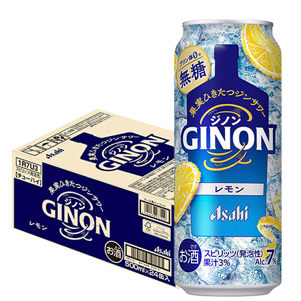 アサヒ GINON ジノン 無糖 レモン 500ml×24本 1ケース 長S
