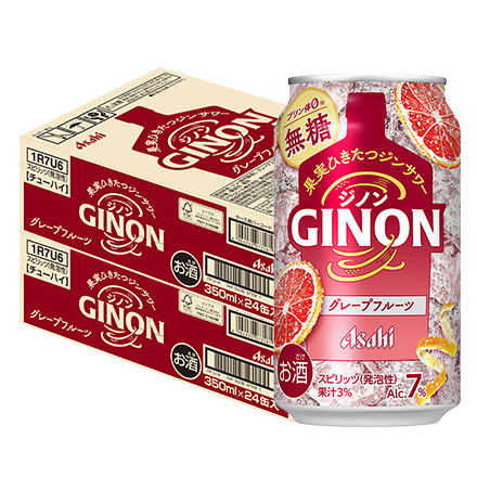 アサヒ GINON ジノン 無糖 グレープフルーツ 350ml×48本 2ケース 長S