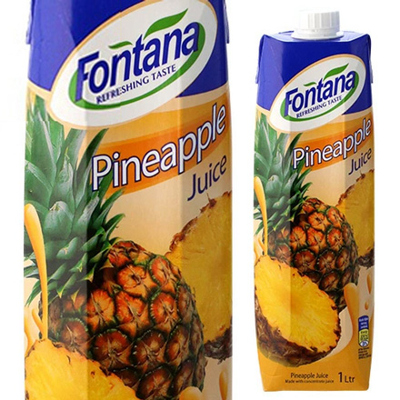 フォンタナ パイナップルジュース 100% 1000ml×12本 1L 濃縮還元 紙パック 長S