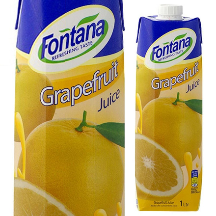 フォンタナ グレープフルーツジュース 100% 1000ml×12本 1L 濃縮還元 紙パック 長S