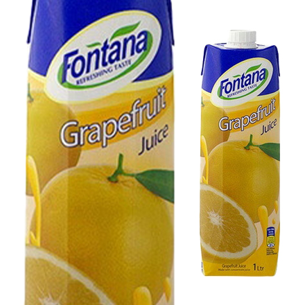 フォンタナ グレープフルーツジュース 100% 1000ml×6本 1L 濃縮還元 紙パック 長S