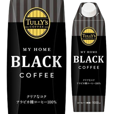 伊藤園 タリーズコーヒー ブラック MY HOME BLACK COFFEE 紙パック 1000ml 1L キャップ付き 12本 2ケース RSL