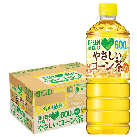 サントリー グリーンダカラ やさしいコーン茶 600ml 24本 1ケース ペットボトル