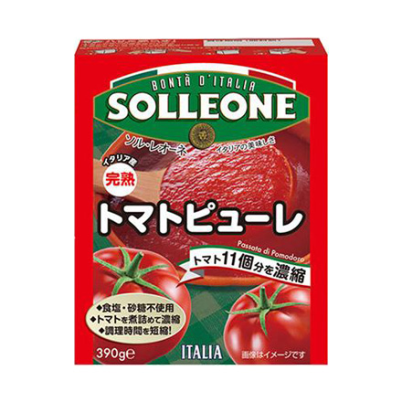 トマトピューレ ソルレオーネ 390g×16個 紙パック パッサータ トマト トマトソース 無塩 長S