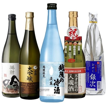 日本酒 飲み比べ セット 冷酒 720ml×5本 飲み比べセット 夏酒 お酒 清酒 誕生日 ギフト プレゼント 贈答 贈り物 白鶴 蓬莱 渡辺酒造 長S