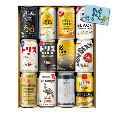 父の日 ハイボール ギフト 飲み比べ 父の日カード付き 人気のハイボール12本セット 350ml缶×12本 詰め合わせ 贈り物 チューハイ プレゼント 長S
