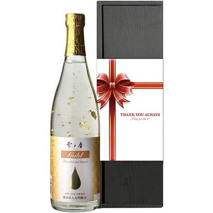 兵庫県 名城酒造 加賀金箔 日本酒 雫ノ香 大吟醸 純金箔入 720ml ギフト箱入り 長S