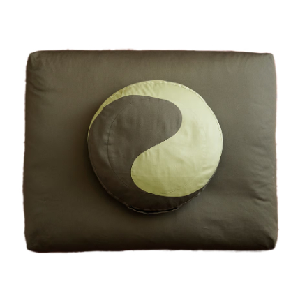 イ・デ・ヤ 瞑想用 ZAFU Ying Yang グリーン＋ZABUTON オリーブ