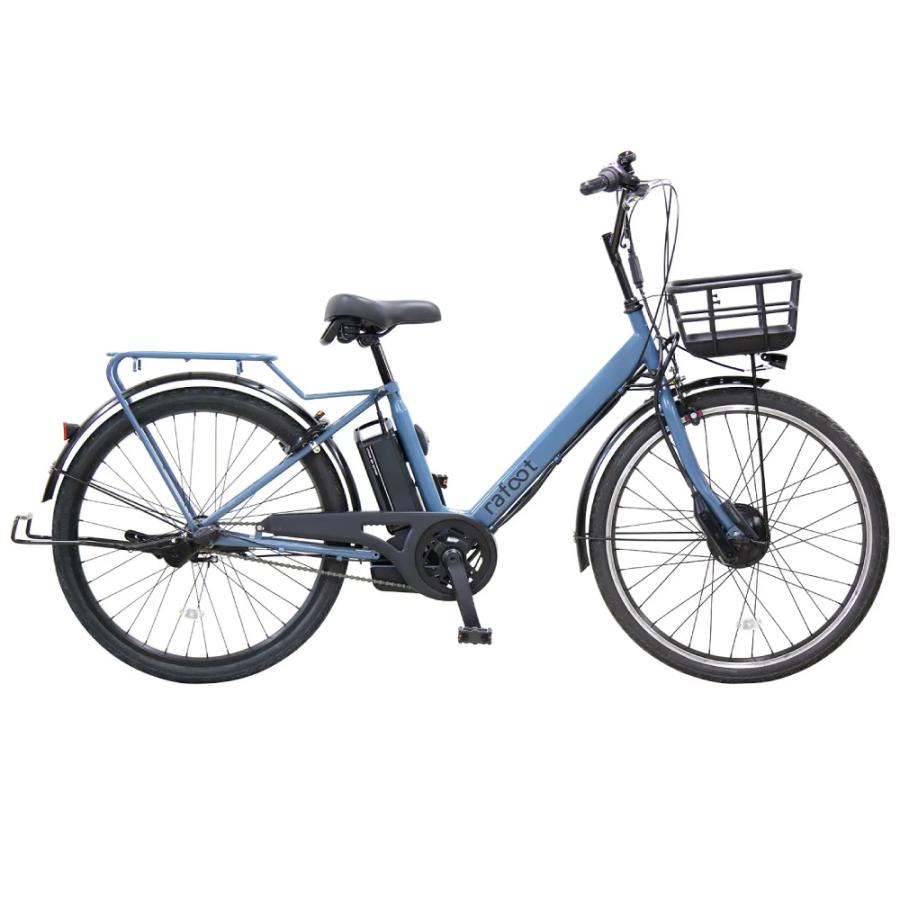 電動アシスト自転車 電動自転車 CHACLE 2025年 rafoot（ラフート） AT-CCTY263RF 26インチ エアレスタイヤ搭載 ブルーグレー