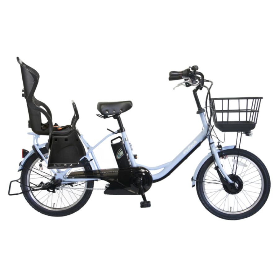 ペルテック チャイルドシート付 20型 電動アシスト 内装3段 TDN-207LPC (12Ah) ブルーグレー