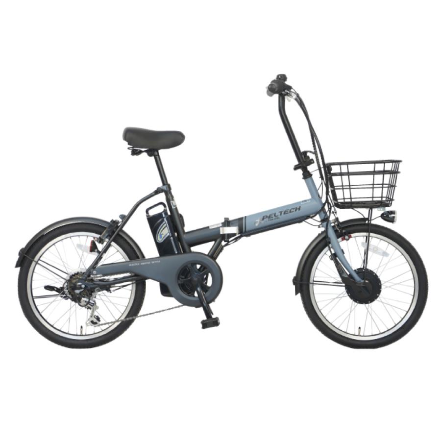 ペルテック 電動自転車 20型 折り畳み電動アシスト 外装6段 TDN-208L (12Ah) ブルー