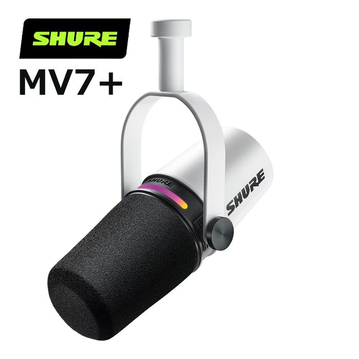 SHURE シュア MV7+ ポッドキャストマイクロホン ホワイト XLR/USB-C