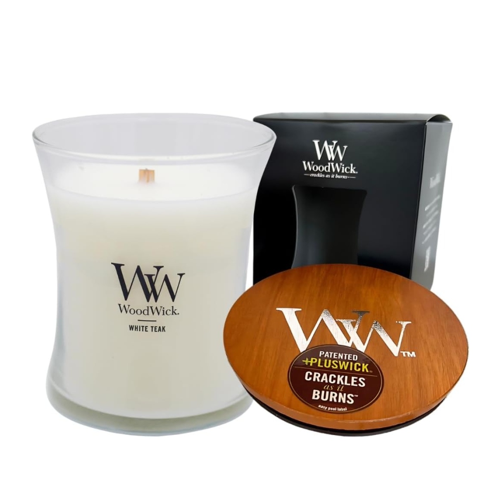 【正規品】カメヤマキャンドル WoodWick ジャーM ホワイトチーク W9040576 化粧箱入り
