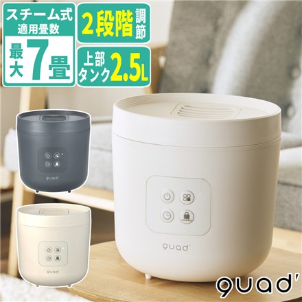 QUADS スチーム式 加湿器 スチームス QS328GY グレー