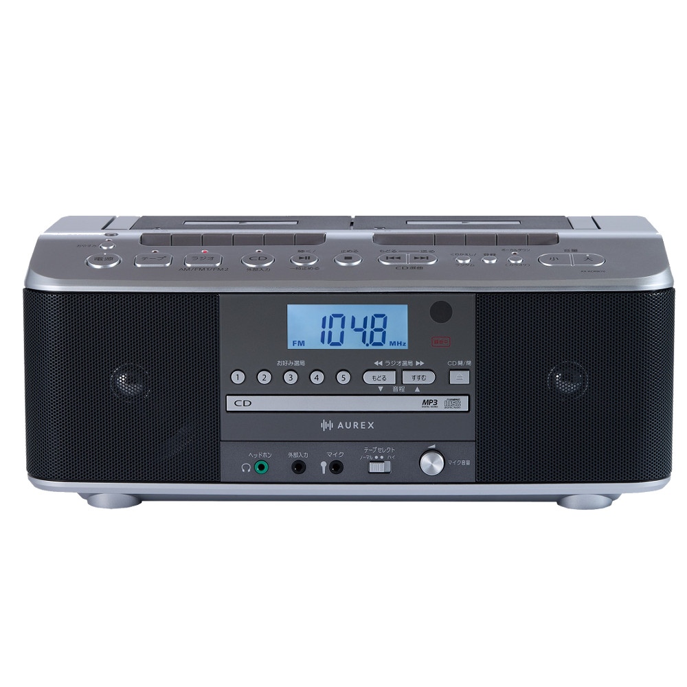東芝 CDラジオカセットレコーダー Wカセット AX-KCRW70（S）簡単ダビング カラオケ TOSHIBA 【TY-CDW991 後継品】
