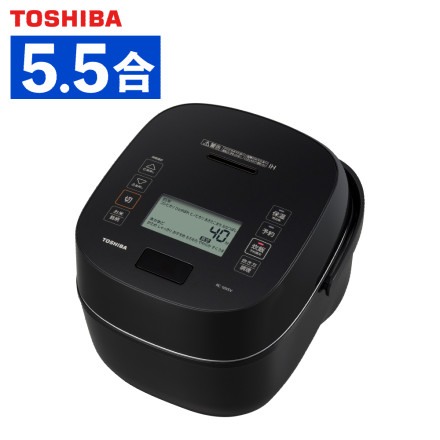 東芝 真空圧力IH ジャー炊飯器 約5.5合 グランブラック 炊飯器 炊飯ジャー 圧力IH 炎匠炊き 5合炊き RC-10VSV(K)