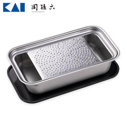 貝印 関孫六 DH3358 オールステンレスおろし器 極目立て（受け皿付き）