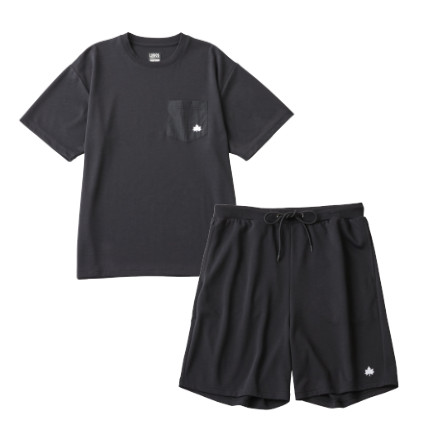 ロゴス LOGOS by LIPNER ボディリカバリー Tシャツ＆ショーツ ブラック XLサイズ 上下セット 35503711 35504711