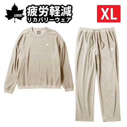 ロゴス LOGOS by LIPNER ボディリカバリー ベロアスウェット ＆ パンツ 上下セット ベージュ XL