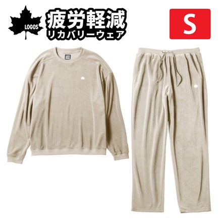 ロゴス LOGOS by LIPNER ボディリカバリー ベロアスウェット ＆ パンツ 上下セット ベージュ S