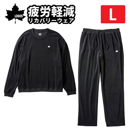 ロゴス LOGOS by LIPNER ボディリカバリー ベロアスウェット ＆ パンツ 上下セット ブラック L