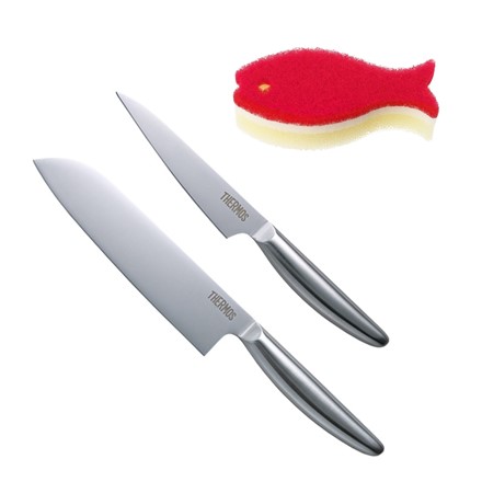 THERMOS サーモス ステンレス 包丁セット 三徳＆ペティ KKB-S165(S) KKB-P115(S) グランエッジシリーズ