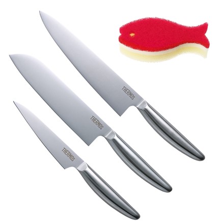 THERMOS サーモス ステンレス 包丁セット 三徳＆牛刀＆ペティ KKB-S165(S) KKB-G180(S) KKB-P115(S) グランエッジシリーズ