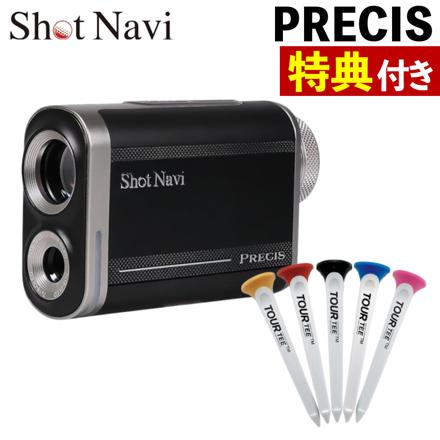 Shot Navi ゴルフ距離計 PRECIS ブラック レーザー距離計 PRECIS ツアーティーT-495付 2点セット