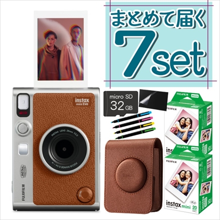 富士フイルム チェキ instax mini Evo ブラウン & ケース& フィルム40