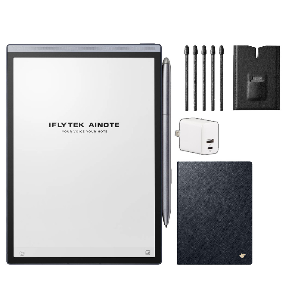 iFLYTEK スマートノートAINOTE Air2＆純正ケース ネイビーブルー＆純正替え芯（5本入）＆AC充電器