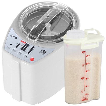 山本電気 精米機 ライスクリーナー 匠味米 MB-RC52W ホワイト ＆ ライスストッカー2.4kg用
